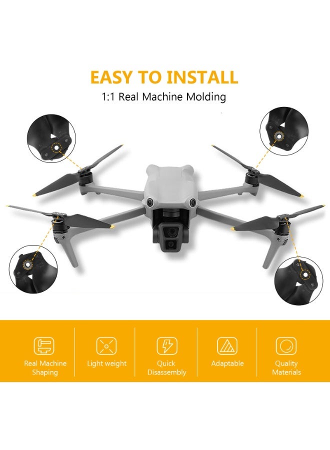 KISSUN 8 Pieces Propellers Air 3, Quick Release Drone Air 3 Propellers Low Noise and Stable, Air Accessories 3 Propellers for Replacement (Orange) - Image 3